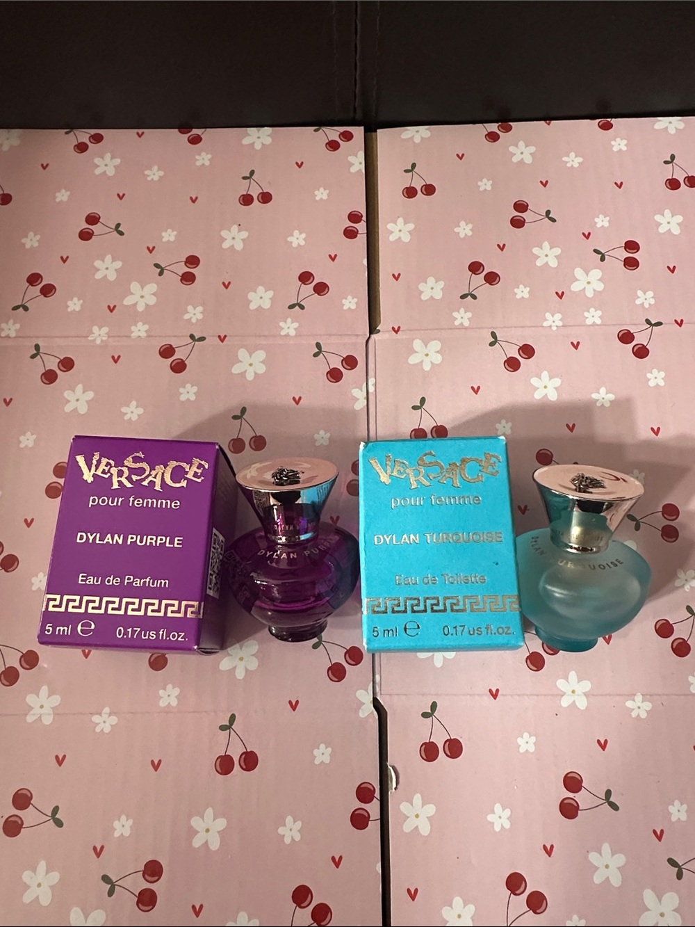 Versace Pour Femme Dylan Purple EDP & Dylan Turquoise EDT Travel Mini’s,New